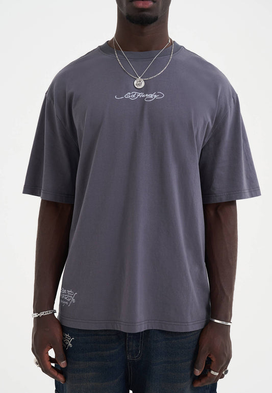 Mens Don Wolf Eagle Panther Relaxed T-Shirt - Charcoal