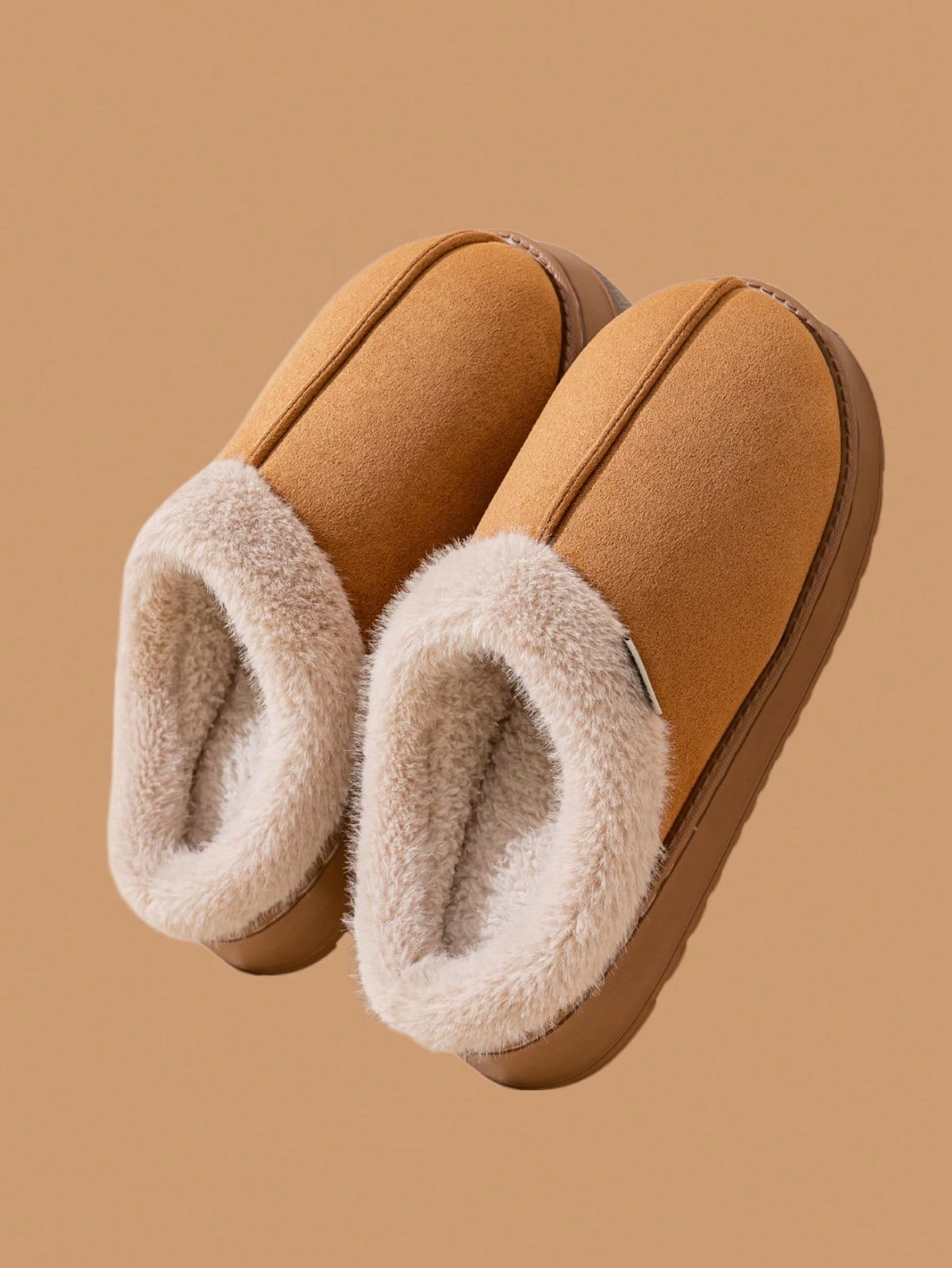 Fashionable & Cozy Men's Coffee Fuzzy Slippers