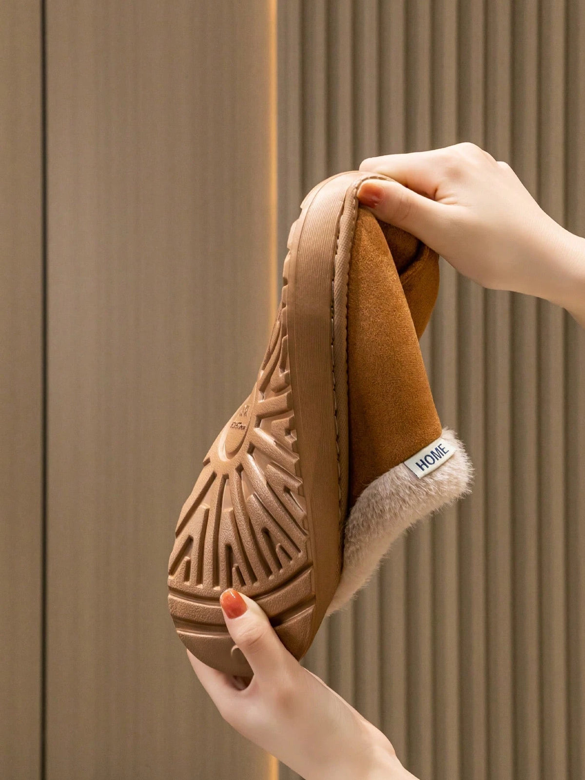 Women's Autumn inter Plush Lined Thick Sole Slippers Comfortable Non-Slip Warm Indoo utdoor Soft Luxury Fuzzy Slides