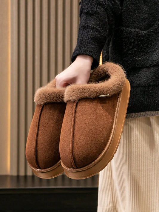 Women's Autumn inter Plush Lined Thick Sole Slippers Comfortable Non-Slip Warm Indoo utdoor Soft Luxury Fuzzy Slides