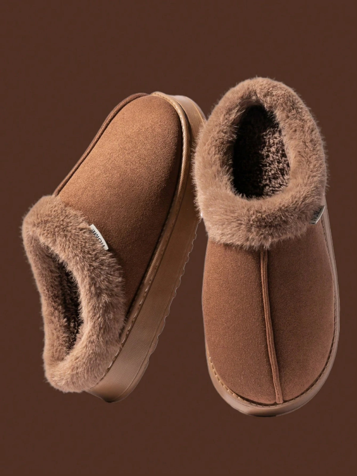 Women's Autumn inter Plush Lined Thick Sole Slippers Comfortable Non-Slip Warm Indoo utdoor Soft Luxury Fuzzy Slides