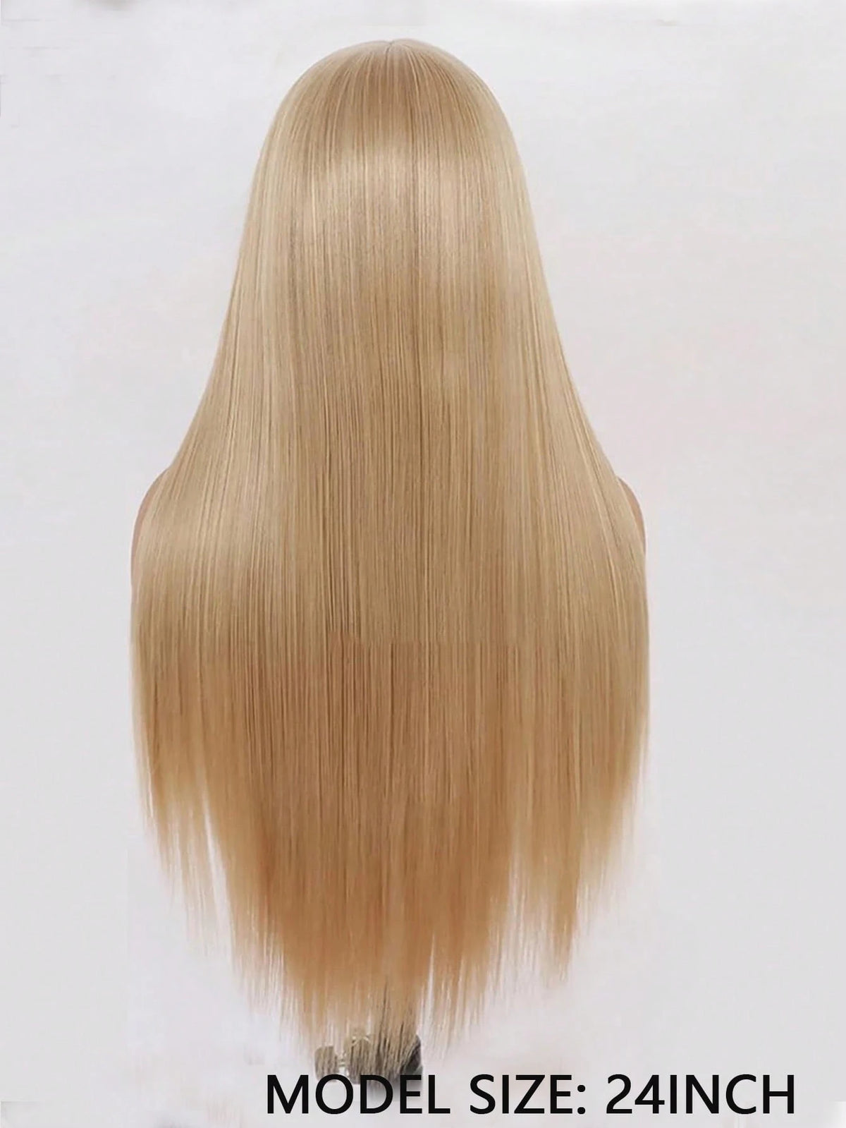 13"X4" 24" Straight Black Color Lace Front Wig For Women - Heat Resistant Synthetic Hair, Pre-Plucked Natural Hairline And Youthful Hair