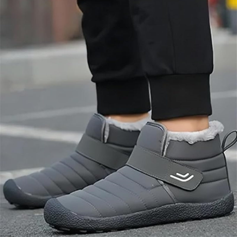 (Limited Time 49% Discount Event)  Men's Winter Warm Waterproof Non-slip Velcro Cotton Shoes Wide Toe Orthopedic Arch Support Slip-on Cotton Shoes