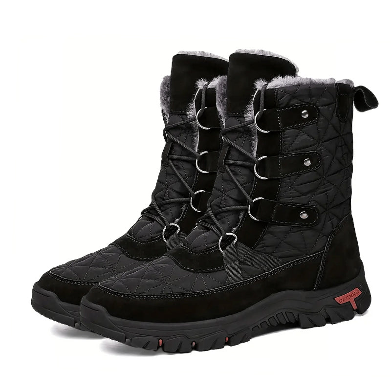 HOT SALE-Men's Genuine Leather Comfortable Snow Boots Warm Boots Combat Boots