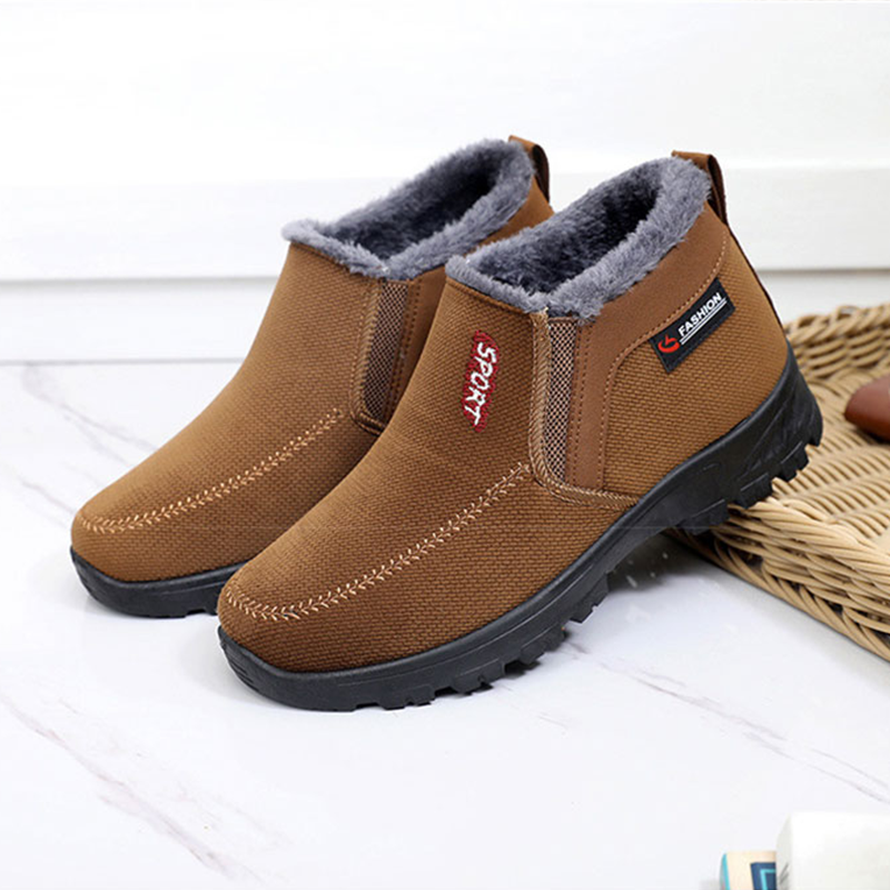 (CLEARANCE SALE 70% OFF)) Men's 2024 Winter New Waterproof And Non-Slip Slip-On Warm Cotton Shoes Correction Ankle Support Wide Toe Arch Support Sports Shoes