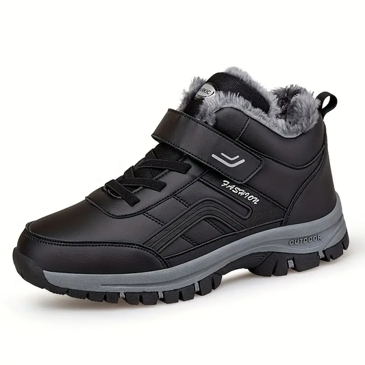 (Limited Time 49% Promotional Discount) Men's Winter Warm Orthopedic Hiking Snow Boots Waterproof Non-slip Wide Toe Arch Support Work Boots