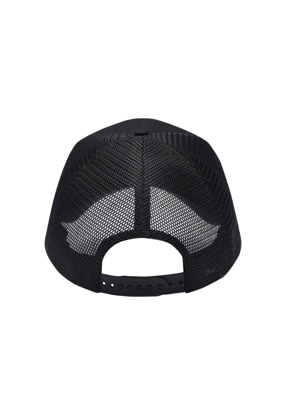 Unisex Mono Double Black Snake Twill Front Mesh Trucker - Black