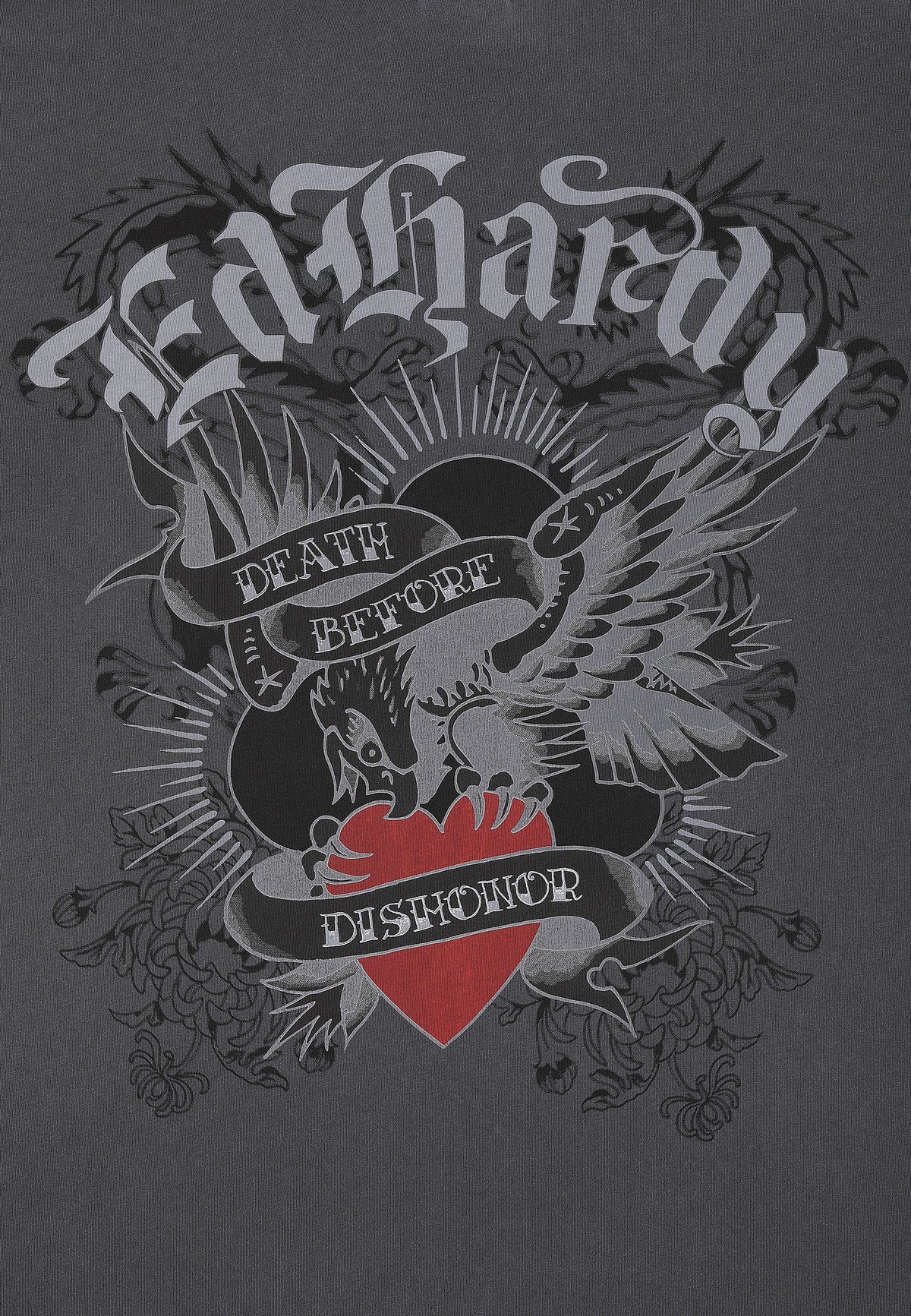 Mens Death Before Dishonor Eagle Relaxed T-Shirt - Charcoal