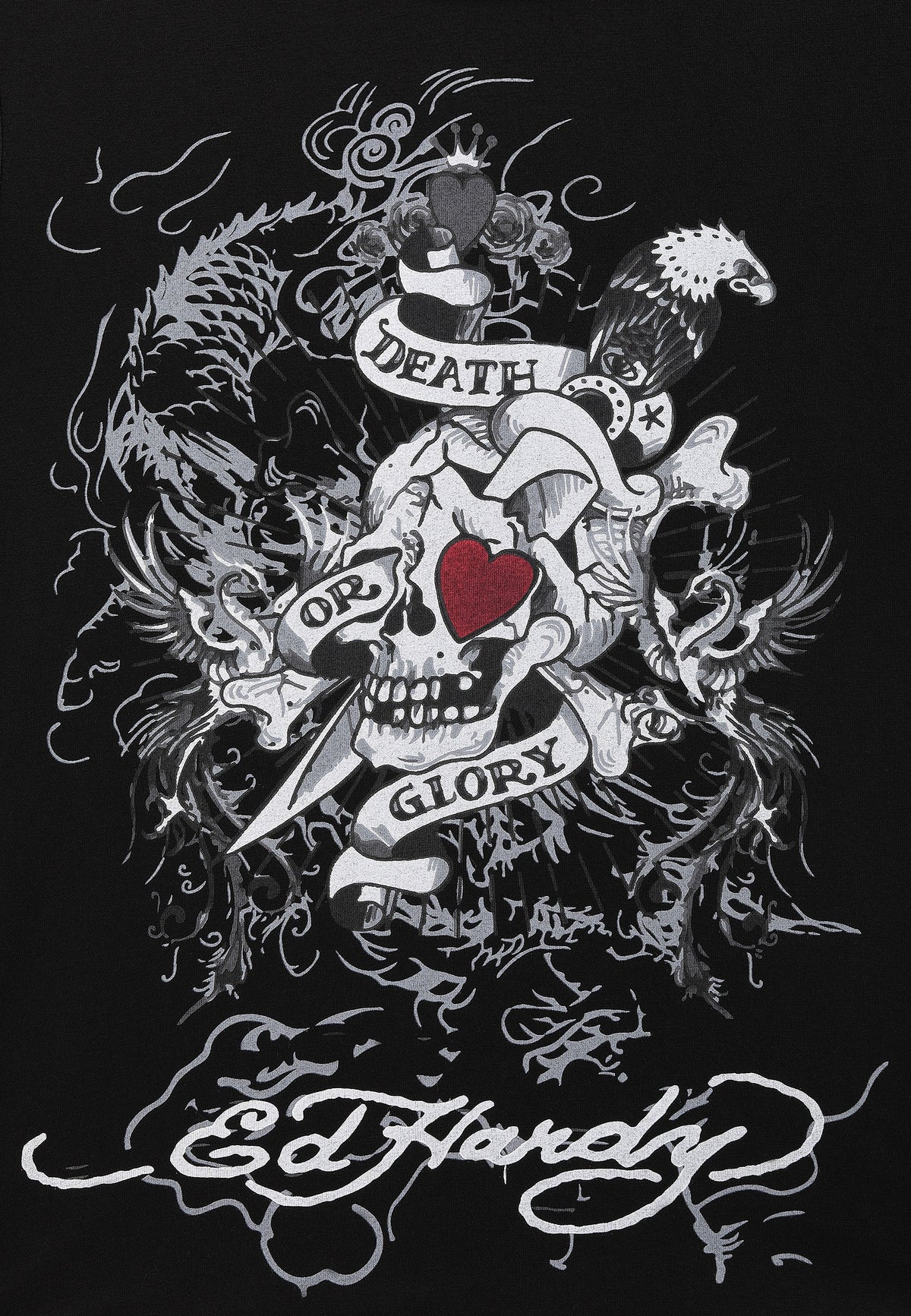 Womens Death Or Glory Love Cap Sleeve T-Shirt Top - Black