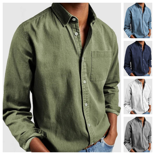 Men's Casual Cotton Basic Shirt