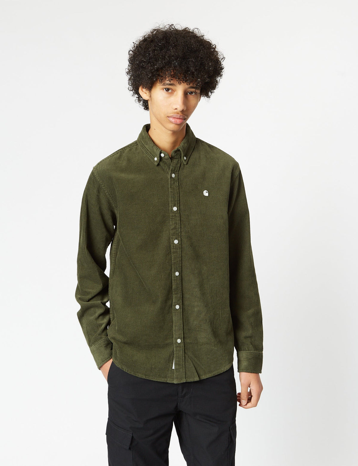 Madison Shirt (Fine Cord) - Plant Green/Wax