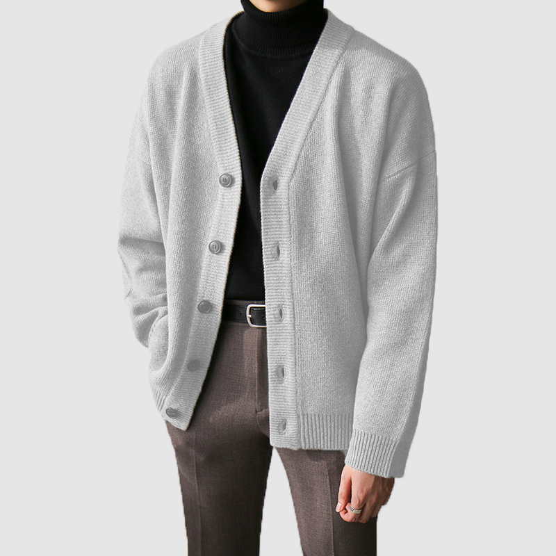 Men's knit sweater and cardigan coat