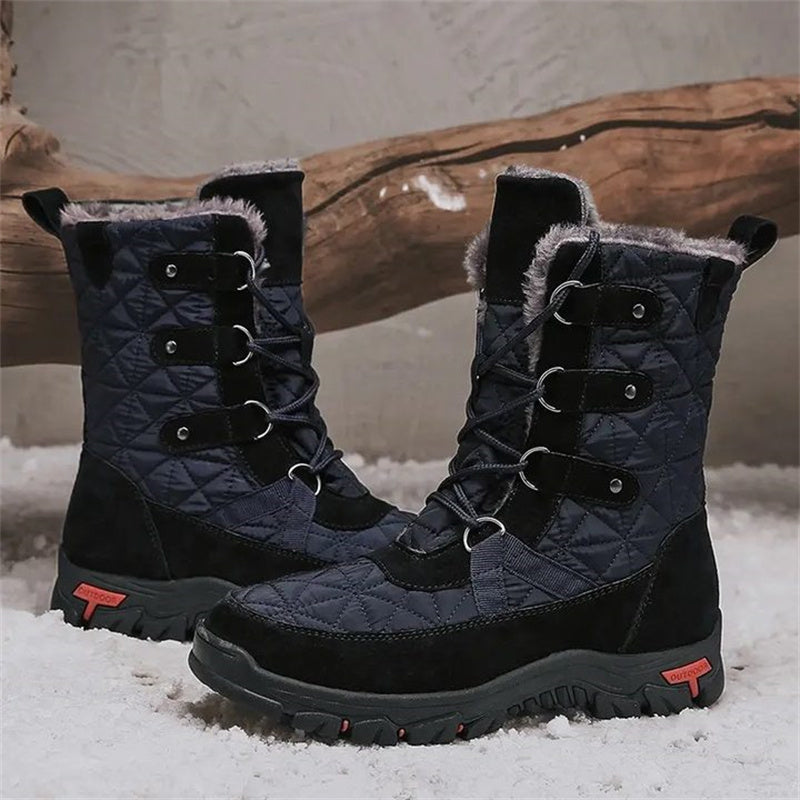 HOT SALE-Men's Genuine Leather Comfortable Snow Boots Warm Boots Combat Boots