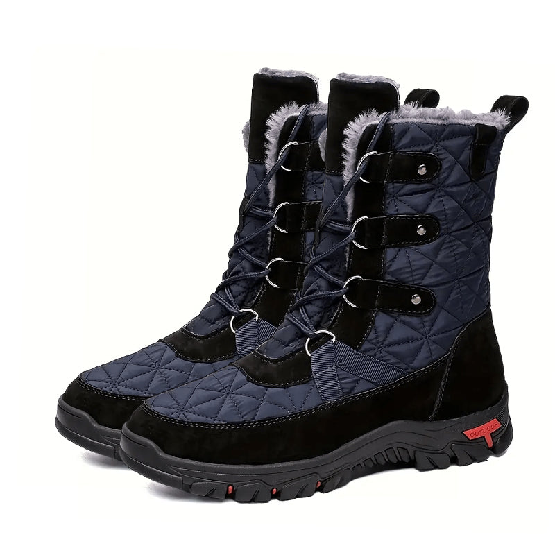 HOT SALE-Men's Genuine Leather Comfortable Snow Boots Warm Boots Combat Boots